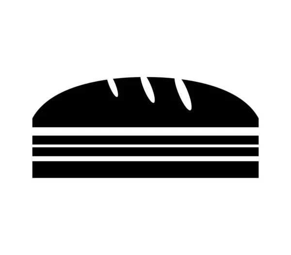 Icono Sándwich Sobre Fondo Blanco — Archivo Imágenes Vectoriales