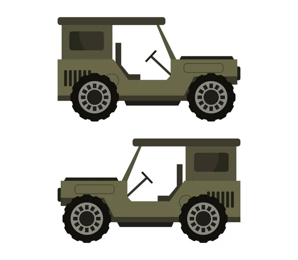 Jeep Militar Sobre Fondo Blanco — Vector de stock