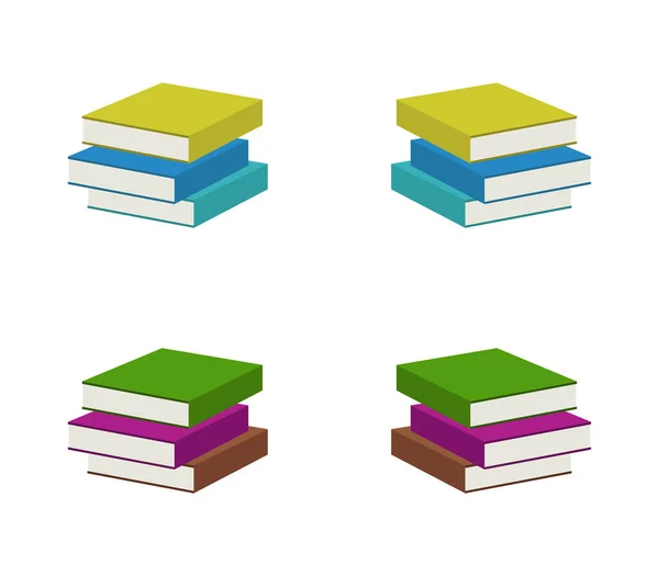 Books Icon White Background — Stock Vector