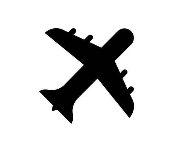 Icono Plano Avión Sobre Fondo Blanco Ilustración Vectorial — Vector de stock