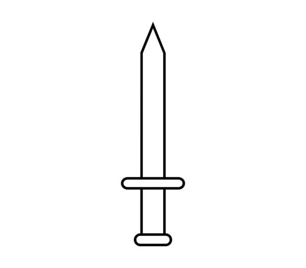 Icono Espada Sobre Fondo Blanco — Archivo Imágenes Vectoriales