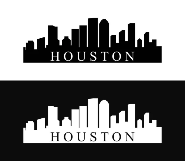 Beyaz arkaplanda Houston silueti