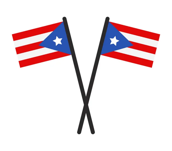 Banderas Puerto Rico Fondo Blanco — Archivo Imágenes Vectoriales