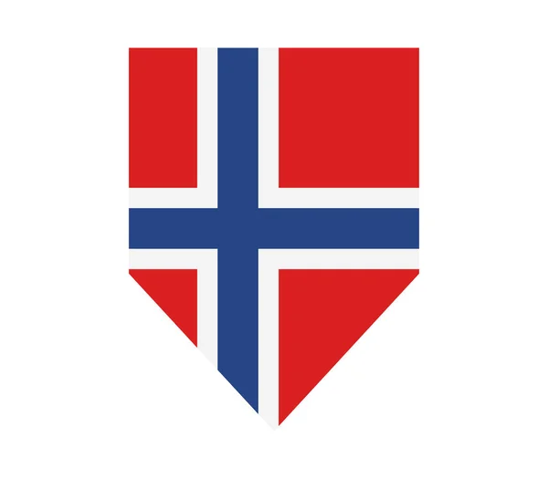 Norge Flagga Vit Bakgrund — Stock vektor