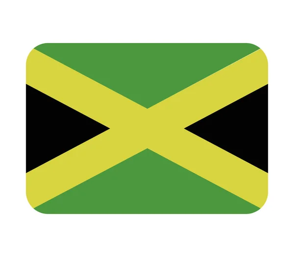 Jamaica Flagga Vit Bakgrund — Stock vektor