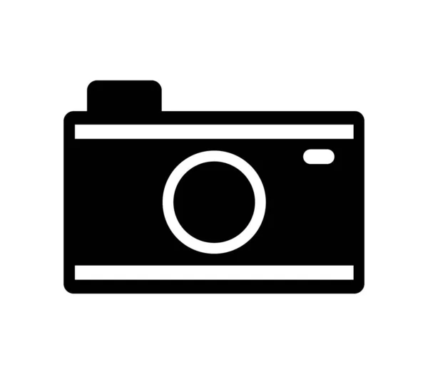 Icona Della Fotocamera Illustrata Vettore Sfondo Bianco — Vettoriale Stock