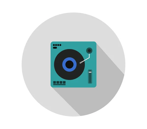 Icon Vinyl Player White Background — Stock Vector