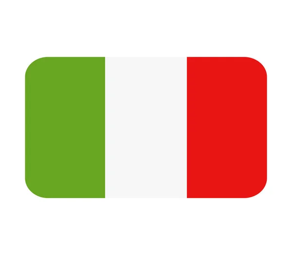 Bandera Italia Sobre Fondo Blanco — Vector de stock
