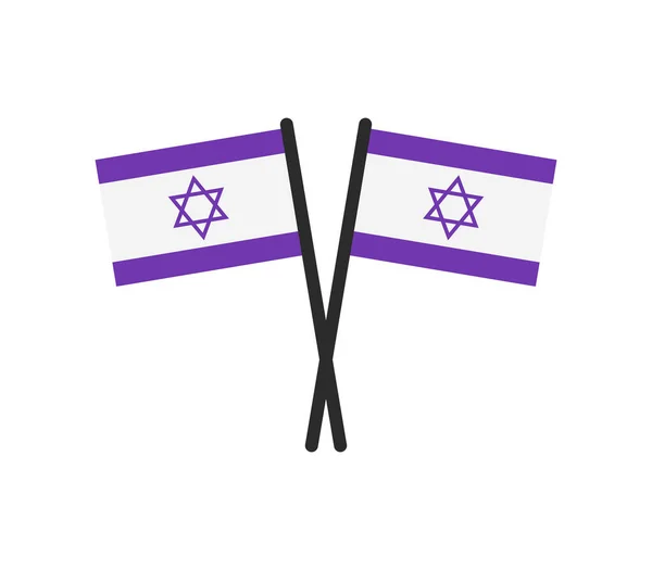 Israel Vlaggen Witte Achtergrond — Stockvector