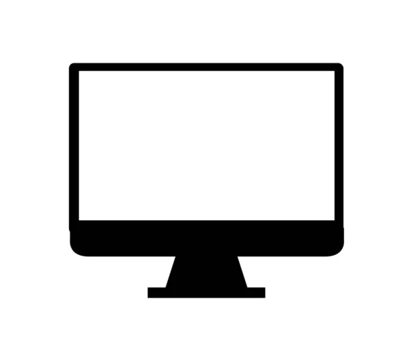 白色背景上的计算机监视器平面图标 矢量插图 — 图库矢量图片