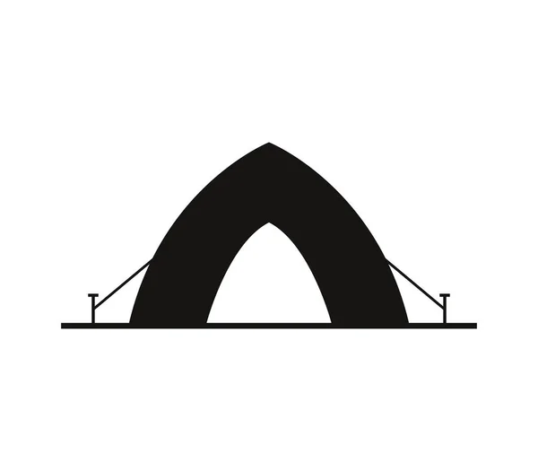 Camping Tent Icon White Background — Stock Vector