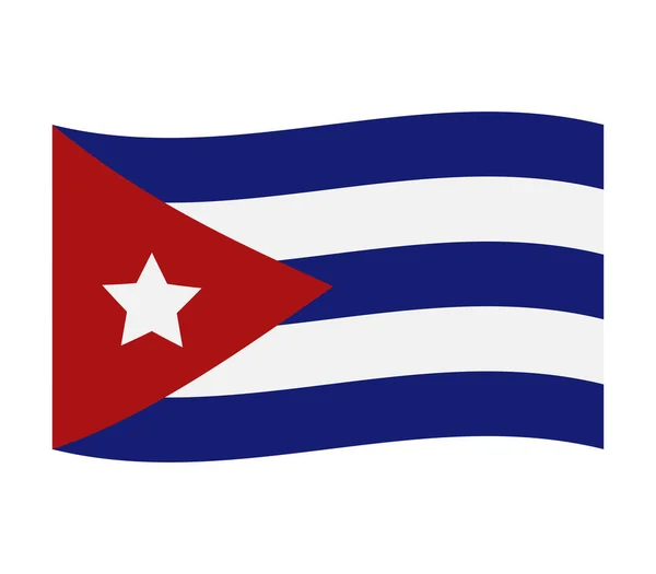 Cuba Vlag Witte Achtergrond — Stockvector