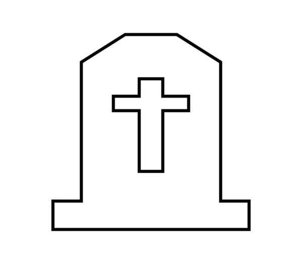 Ícone Cemitério Fundo Branco —  Vetores de Stock