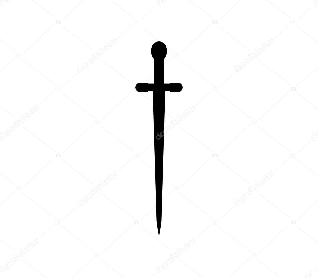 sword flat icon on white background, vector illustration 