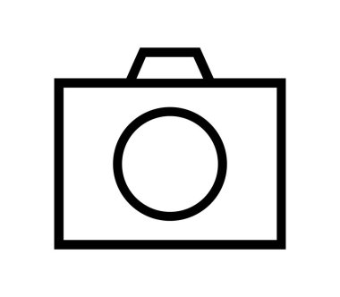 Beyaz arkaplanda vektör ile resimlenmiş kamera simgesi