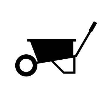 El arabası düz simgesi, vektör illüstrasyonu