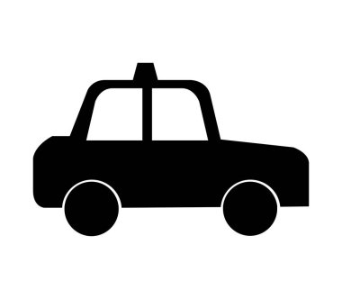 Beyaz arkaplanda vektör olarak araba simgesi