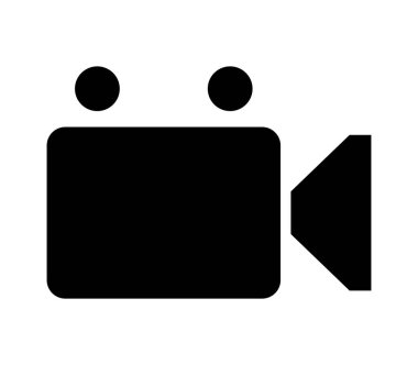 Beyaz arkaplanda video kamera simgesi