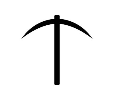 Beyaz arkaplanda vektör olarak gösterilen kazma simgesi