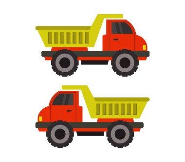 Beyaz arkaplan vektör illüstrasyonunda bir kamyon