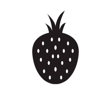 Beyaz arkaplanda çilek simgesi