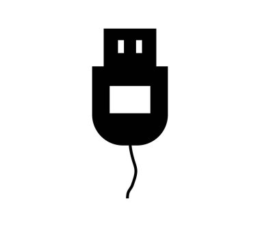 Beyaz arkaplanda usb soket simgesi