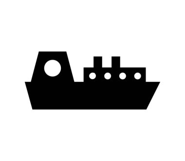 Beyaz arkaplanda vektör ile resimlenmiş gemi simgesi