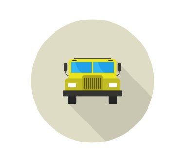 Beyaz arkaplan üzerinde okul otobüsü