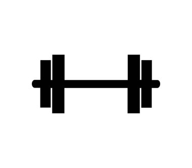 Beyaz arkaplanda halter simgesi, vektör illüstrasyonu