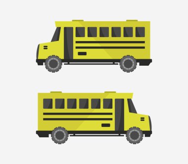 Beyaz arkaplan üzerinde okul otobüsü