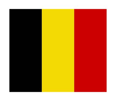 Beyaz arkaplanda Belçika bayrağı