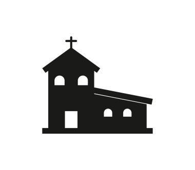 Beyaz arkaplanda kilise simgesi