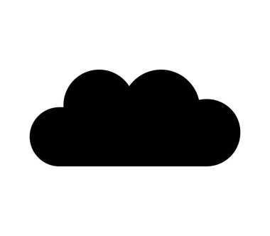 Beyaz arkaplan üzerindeki vektör ile resimlenmiş bulut simgesi