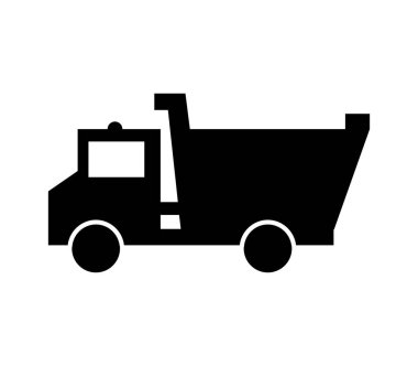 kamyon simgesi beyaz arkaplanda vektör ile gösterilmiştir