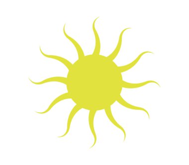 Beyaz arkaplanda güneş simgesi