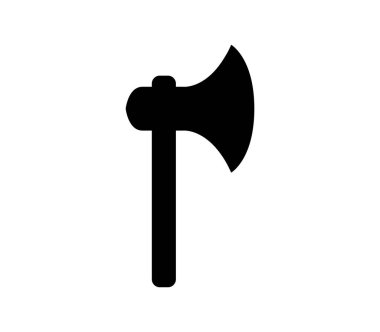 beyaz arkaplanda vektör olarak gösterilen ax simgesi