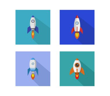 roket simgesi beyaz arkaplanda