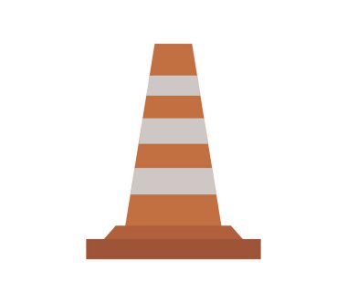 Beyaz arkaplanda trafik konisi simgesi