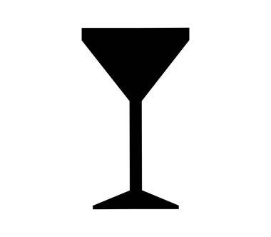 Beyaz arkaplanda vektör olarak gösterilen şarap camı simgesi