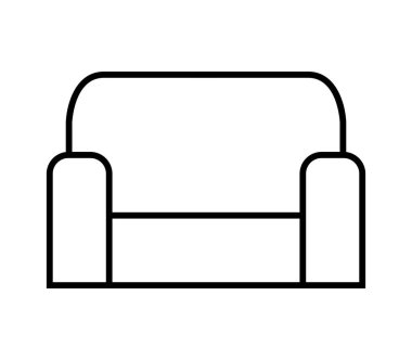 Beyaz arka plan üzerinde sandalye simgesi