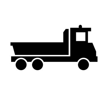 kamyon simgesi beyaz arkaplanda vektör ile gösterilmiştir