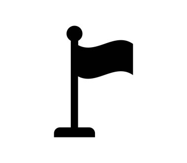 Beyaz arkaplanda bayrak düz simgesi, vektör illüstrasyonu 