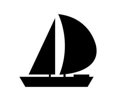 yelkenli simgesi beyaz arkaplanda vektör ile gösterilmiştir