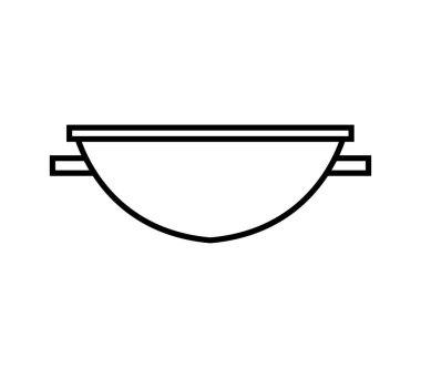 Beyaz arkaplanda makarna simgesi için kase