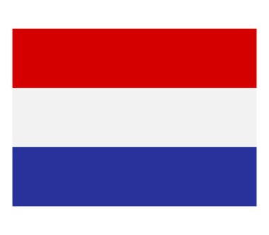 Beyaz arkaplanda Hollanda bayrağı