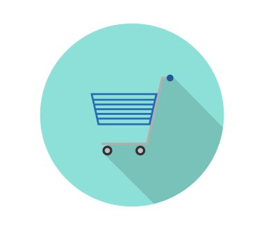 Beyaz arkaplanda alışveriş arabası simgesi