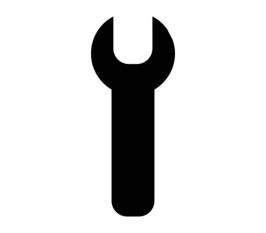 İngiliz anahtarı simgesi beyaz arkaplanda vektör ile gösterilmiştir