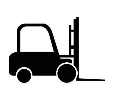 Forklift kamyon simgesi beyaz arkaplanda vektör ile gösterilmiştir