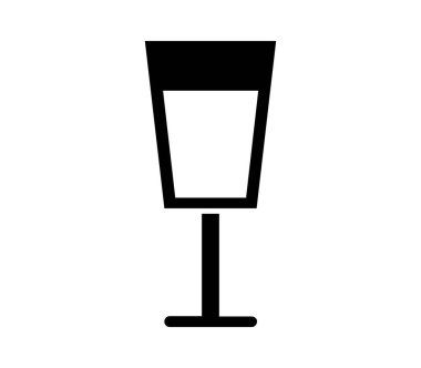 Beyaz arkaplanda vektör olarak gösterilen şarap camı simgesi