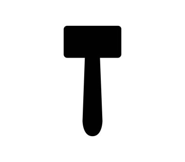 Beyaz arkaplanda vektör olarak gösterilen çekiç simgesi